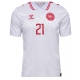 Danemarca Morten Hjulmand #21 Tricou Fotbal Replică European 2024 Barbati Deplasare